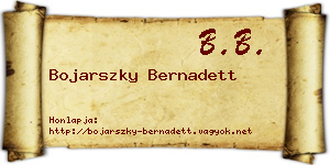 Bojarszky Bernadett névjegykártya