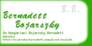 bernadett bojarszky business card